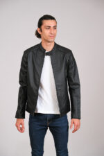 İnce Yakalı Omuz İşlemeli Taba Mont