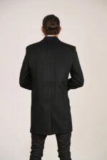 Witwork Erkek Ceket Yaka Yırtmaçlı Siyah Kaşe Kapan