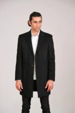 Witwork Erkek Ceket Yaka Yırtmaçlı Siyah Kaşe Kapan